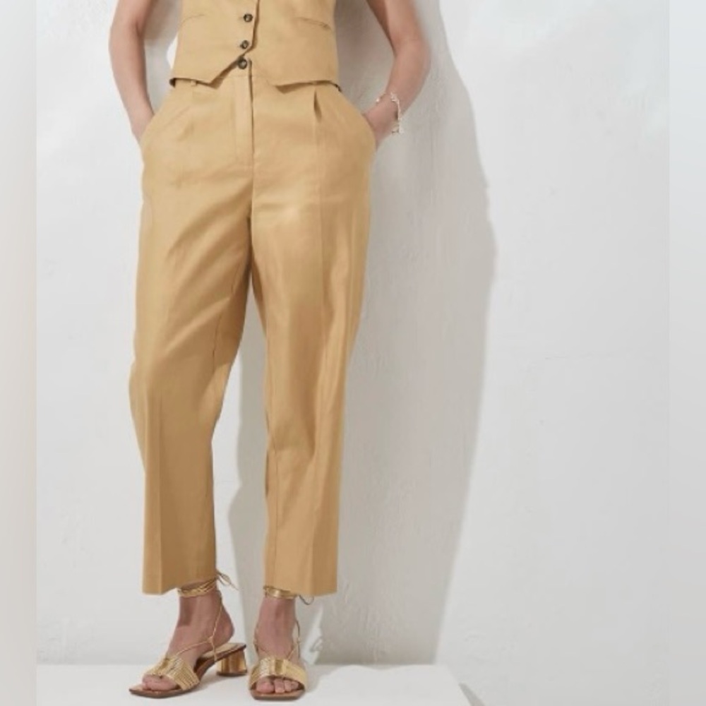 RW&CO High-Rise Straight-Leg Linen Pant